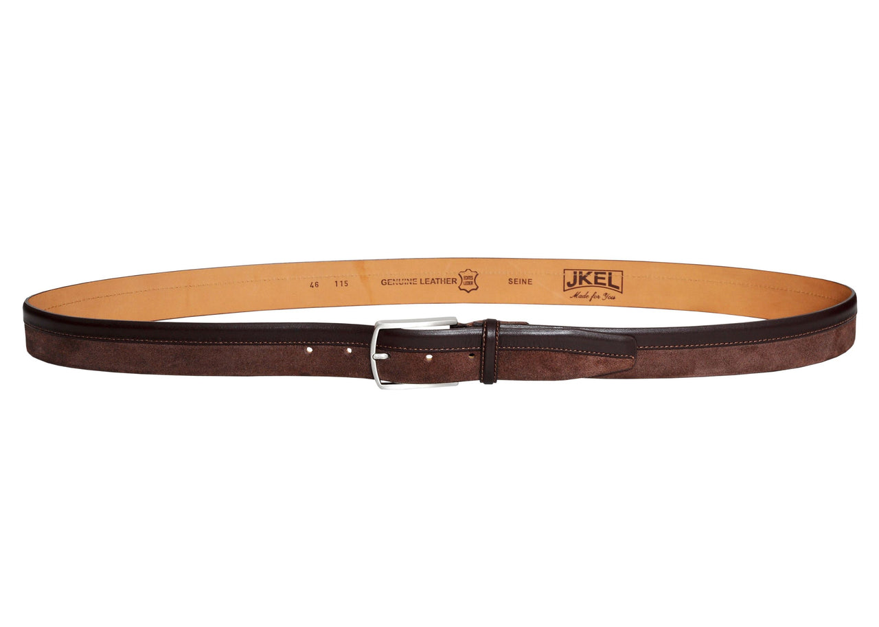 Jkel - Siene Brown Leather Men Suede Belt -