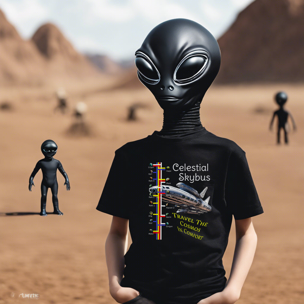 Celestial Skybus, Alien Transport T-Shirt, Daily Spaceship T-Shirt - 1 COLOR -