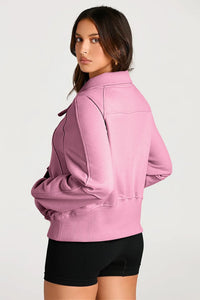 Thumbnail for Half Zip Long Sleeve Sweatshirt - T - 1 COLOR -