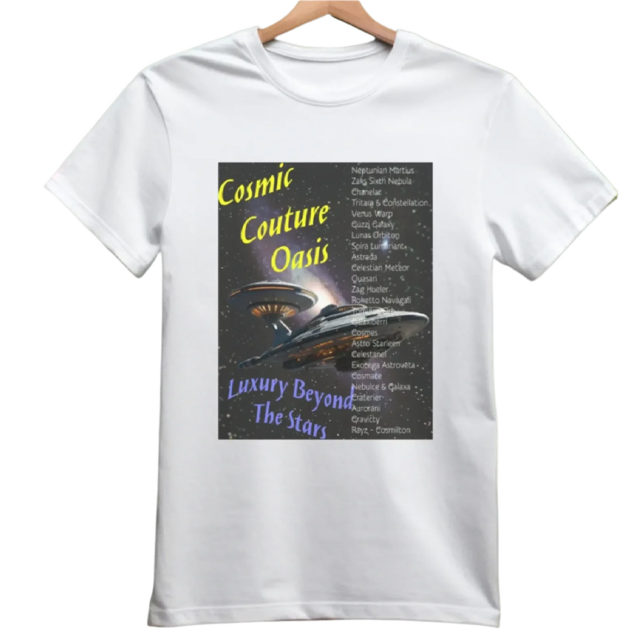 Cosmic Couture Oasis T-Shirt, Daily Spaceship Tee, Alien T-Shirt - 2 COLORS -