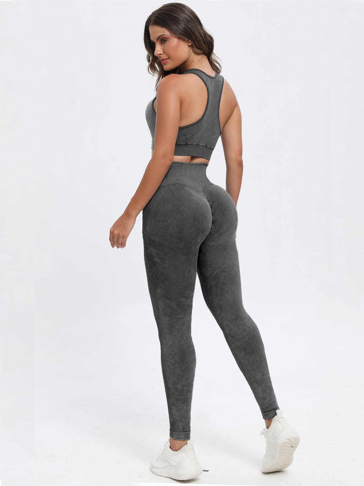 Scoop Neck Wide Strap Top and Leggings Active Set - 2 PCS. - T - 5 COLORS -