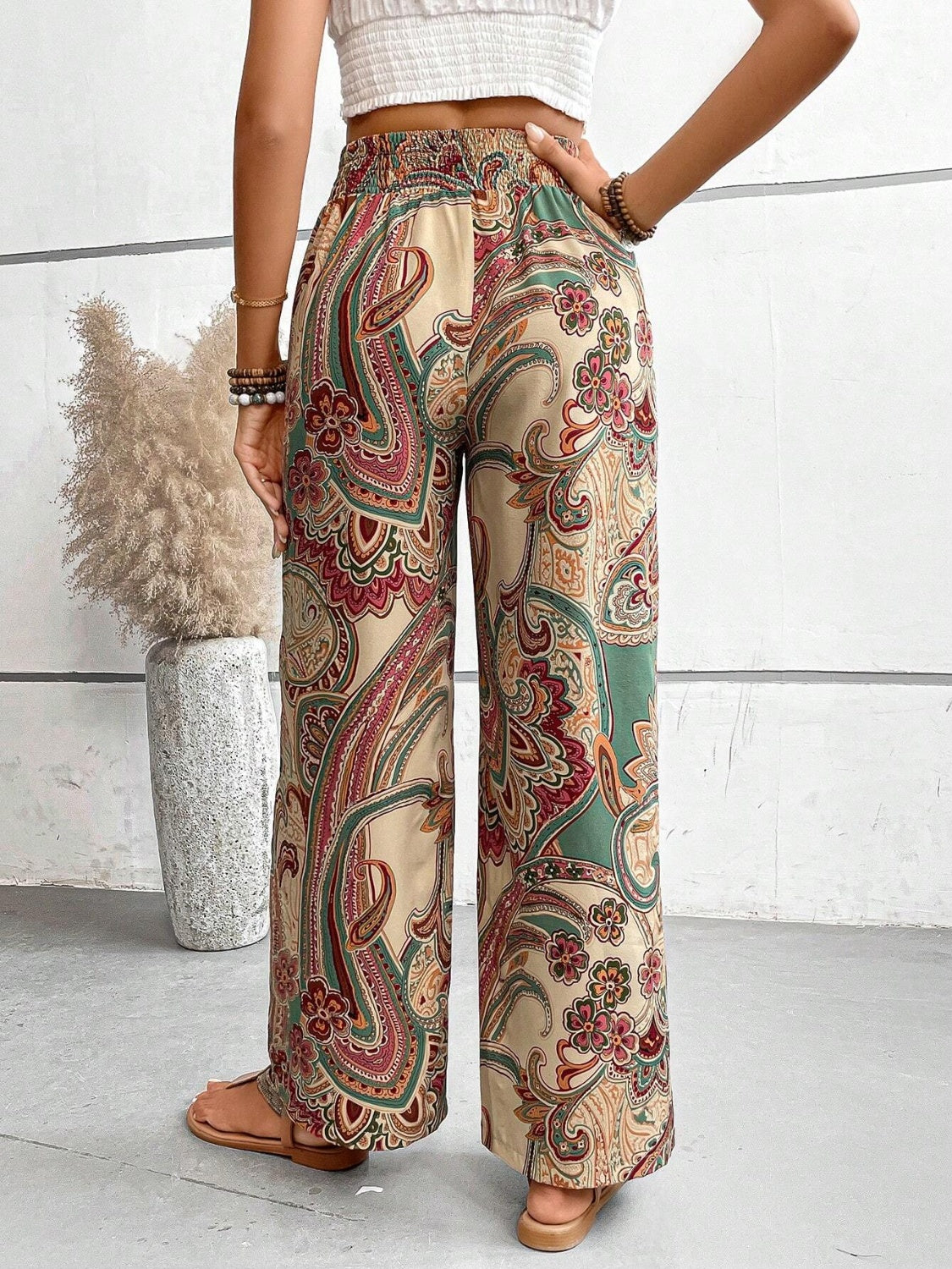 Printed Wide Leg Pants - Beach or Everyday - T - 5 COLORS -