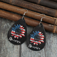 Thumbnail for PU Leather Sunflower Teardrop Shape Earrings - T -