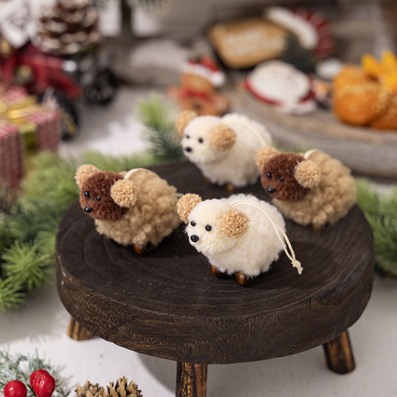 2-Piece Fuzzy Puppy Hanging Ornaments - [5-10 DAY DELIVERY] - 2.8"L X 2"W - SOLD AS SET - 2 PCS. - T - 2 TYPES -