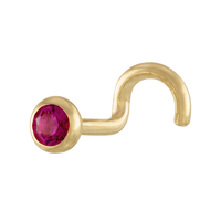 Thumbnail for Zahav - 10K Solid Gold Nose Ring With Ruby Red CZ -