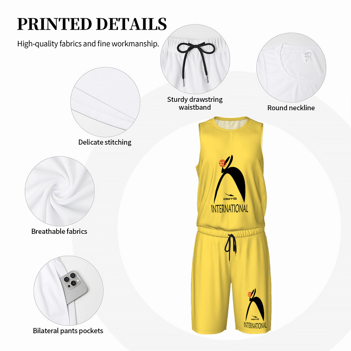 GLYPHIC BIG STEPPIN INTRNATIONAL - Men’s Basketball Uniform Jersey Set - 2 PCS. - 1 COLOR -