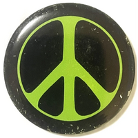 Thumbnail for Vintage 1960s USA Neon Peace Pin Pinback, Civil Rights, Vietnam War Americana!