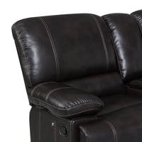 Thumbnail for Recliner Chair Sofa Manual Reclining Home Seating Seats  Movie Theater Chairs With Cup Holders and Storage Box, Brown