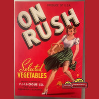 Thumbnail for Antique Vintage on Rush Crate Label, Az and Ca 1940s Provocative Pinup!