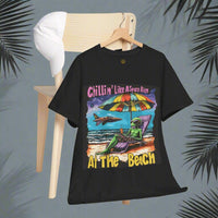 Thumbnail for Chillin Like an Alien... At the Beach T-Shirt, Fun Alien Tee Gift - 2 COLORS -