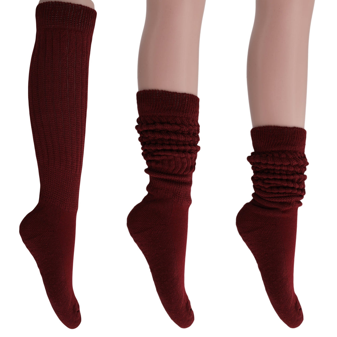 6 Pairs Extra Long Heavy Slouch Socks Shoe Size 5 to 10 - 29 COLORS -