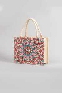 Thumbnail for Flower Straw Weave Tote Bag - T - 2 COLORS -