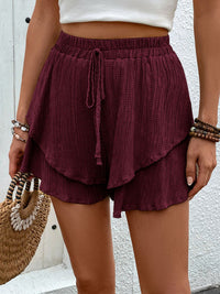 Thumbnail for Tied Layered High Waist Shorts - T - 5 COLORS -