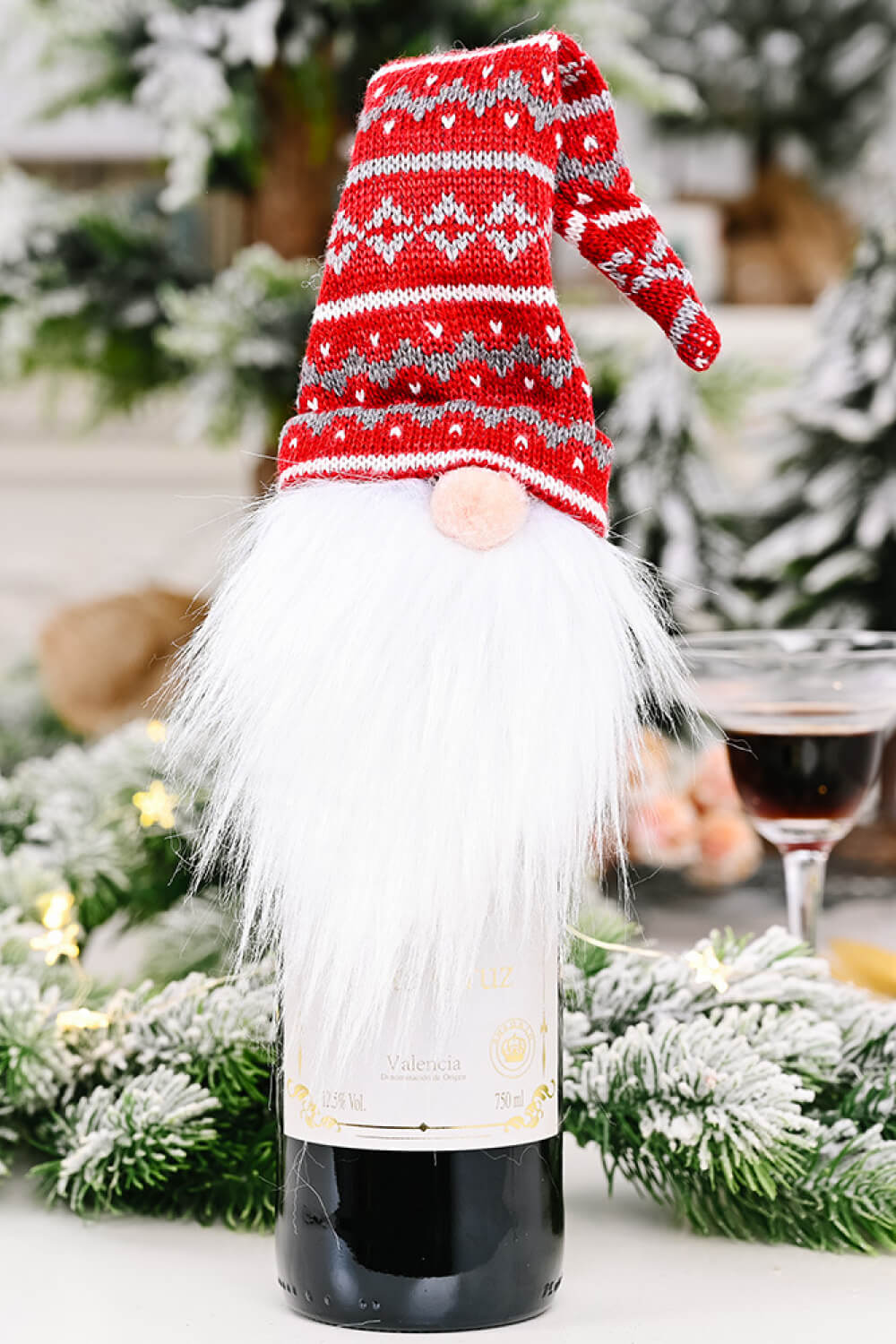 4-Pack Christmas Gnome Wine Bottle Covers - 15" - [5-10 DAY DELIVERY] - 4 PCS. - T -