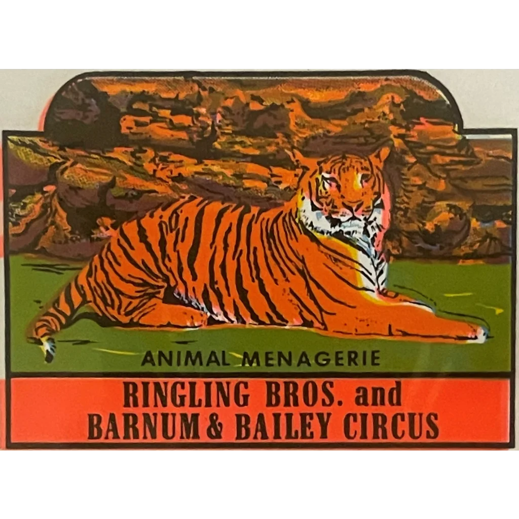 Vintage 1950s 🤡 Ringling Bros. Barnum & Bailey Circus Decals, Clowns, Tigers, 3 Ring Circus