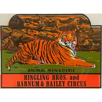 Thumbnail for Vintage 1950s 🤡 Ringling Bros. Barnum & Bailey Circus Decals, Clowns, Tigers, 3 Ring Circus