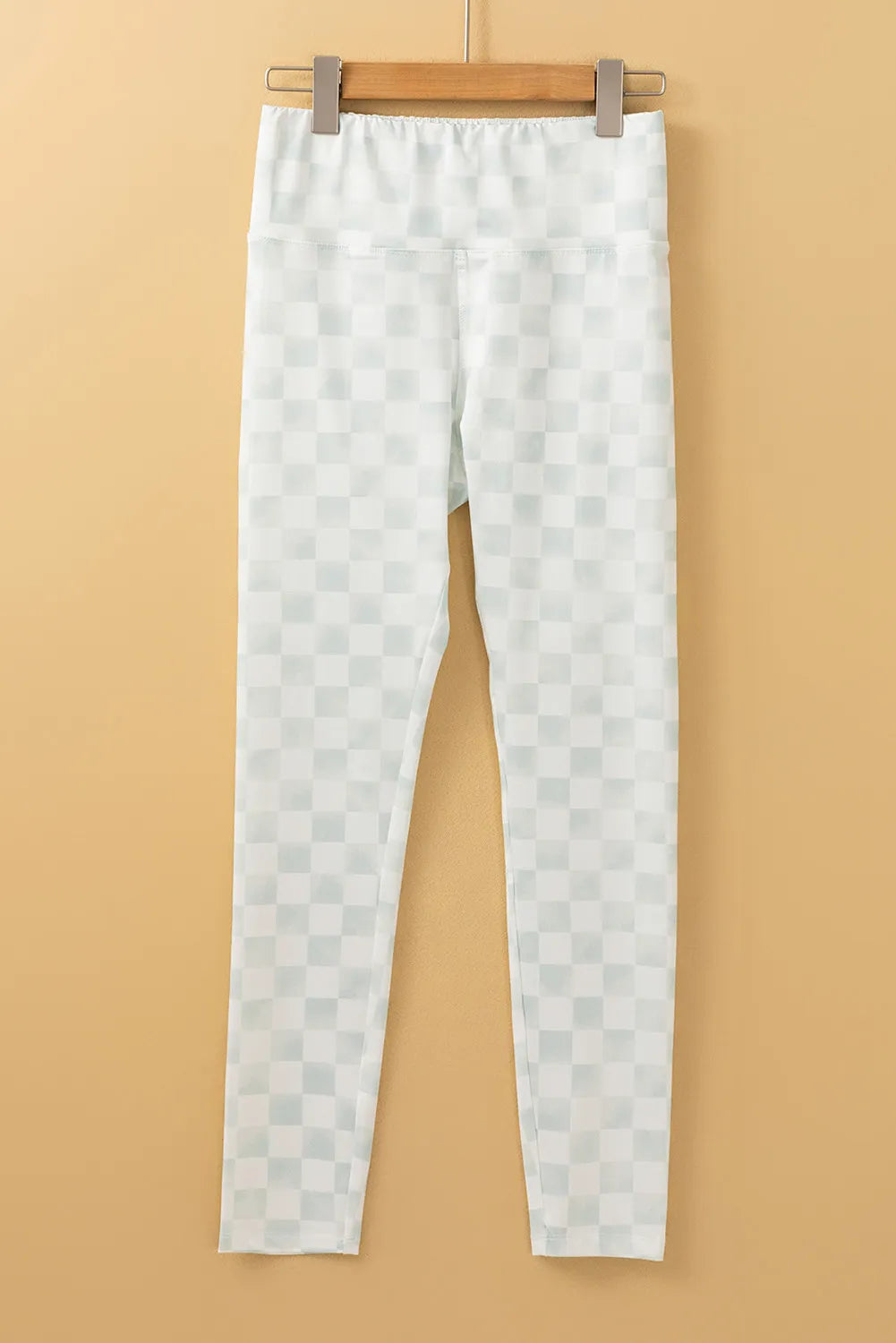 Checkered Elastic Waist Leggings - T - 1 COLOR -