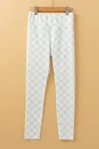 Thumbnail for Checkered Elastic Waist Leggings - T - 1 COLOR -