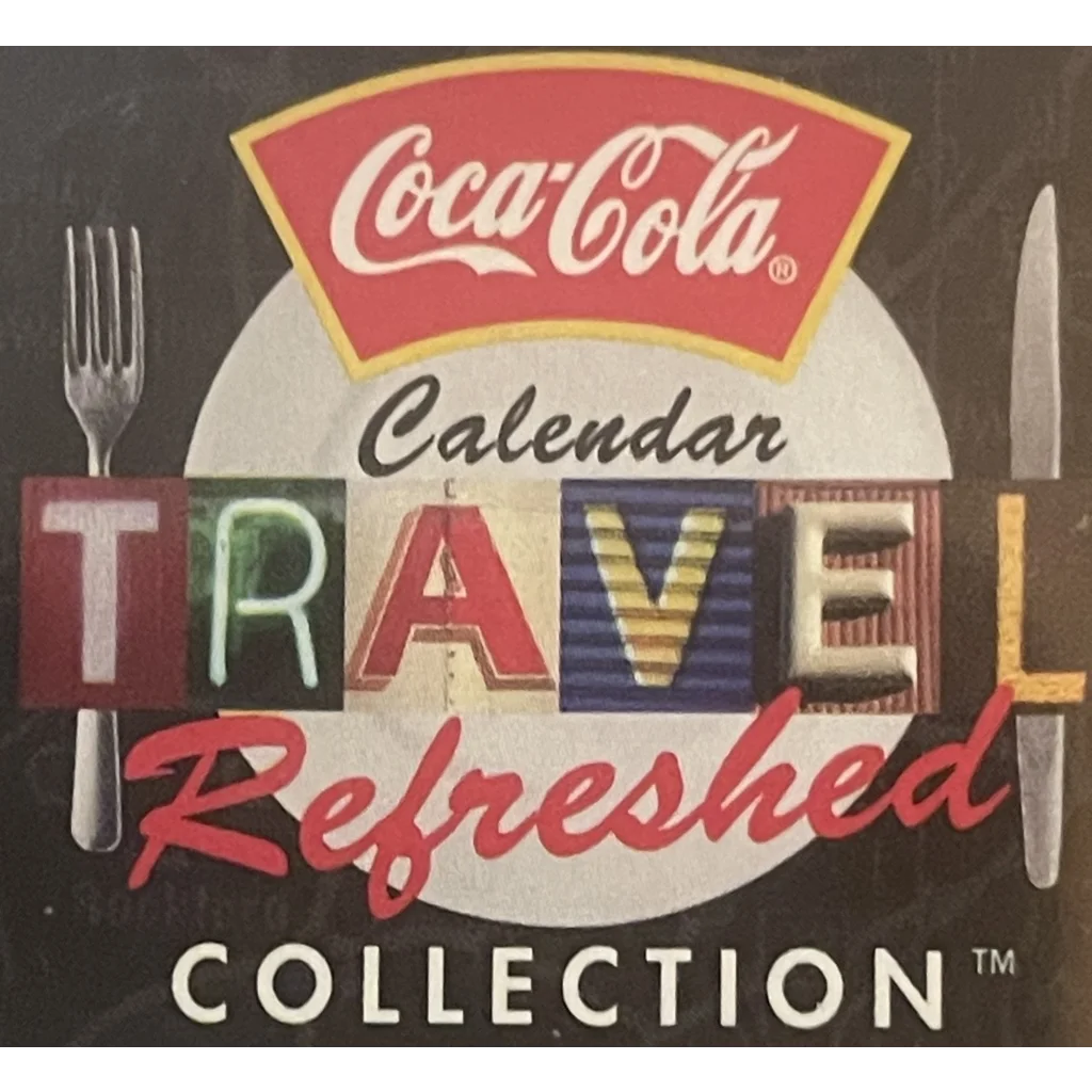 Vintage 1990s Coke Coca Cola Travel Refreshed Calendar, 1920s - 1940s Americana!