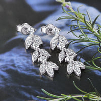 Thumbnail for 925 Sterling Silver Moissanite Leaf Earrings