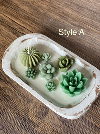 Thumbnail for Arizona Dream Scented Cactus Garden Candle in Wooden Bowl - 2 STYLES - 30 FRAGRENCES -