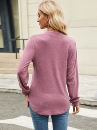 Thumbnail for Round Neck Long Sleeve T-Shirt - T - 5 COLORS -