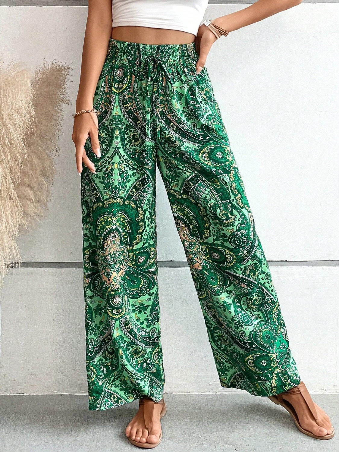 Printed Wide Leg Pants - Beach or Everyday - T - 5 COLORS -