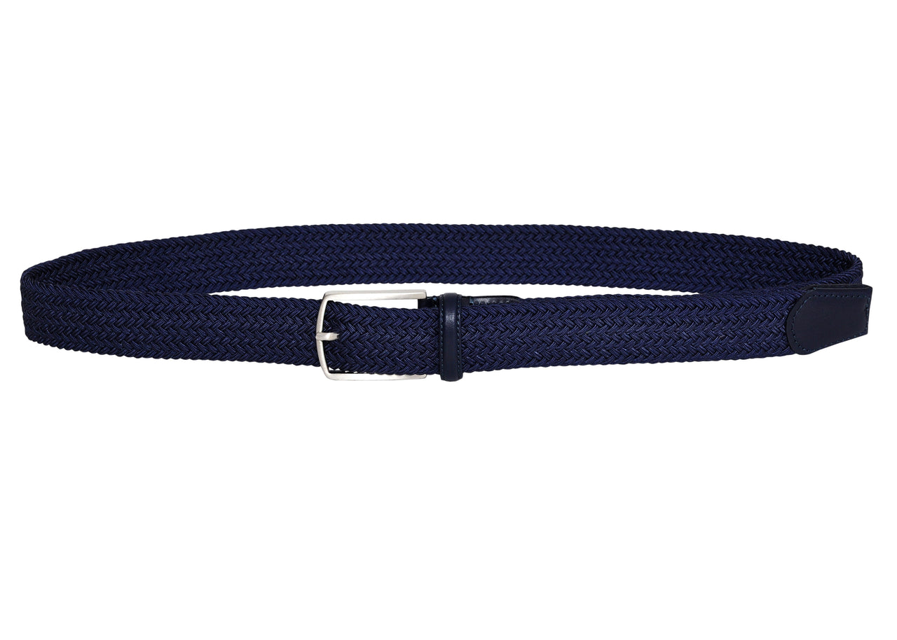 Jkel - Thames Navy Blue Plaited Men Stretch Belt -