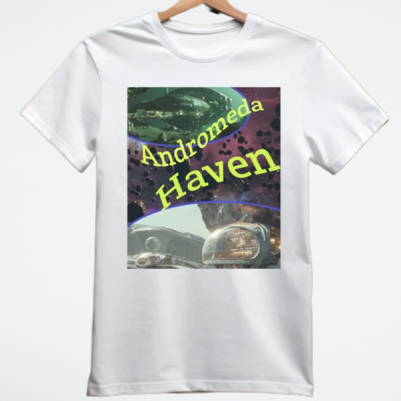 Andromeda Haven, Alien Asteroid T-Shirt, Daily Spaceship - 2 COLORS -