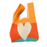 Thumbnail for Deluxxie - Heart Design Knitted Tote Bag - 2 COLORS -