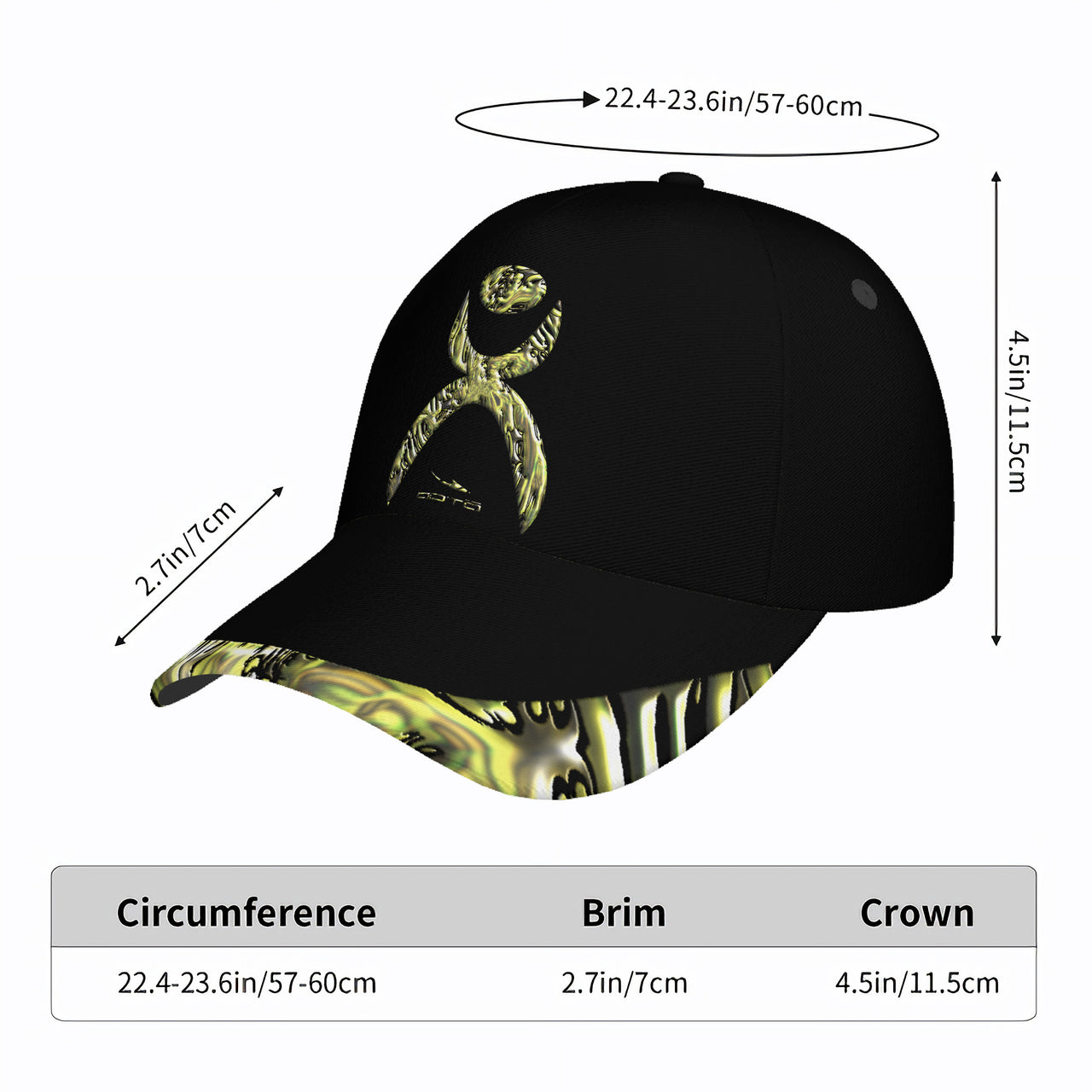 OOTO - GLYPHIC EN YELLOWED MESS HALTED PHASE - HC_T9 Curved Brim Baseball Cap (AOP)