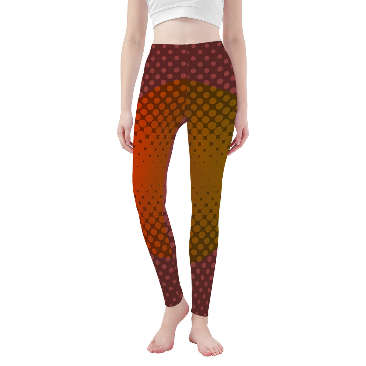 OOTO - AUBURN FADE B - D48 All-Over Print Yoga Leggings - 1 COLOR -