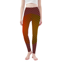 Thumbnail for OOTO - AUBURN FADE B - D48 All-Over Print Yoga Leggings - 1 COLOR -