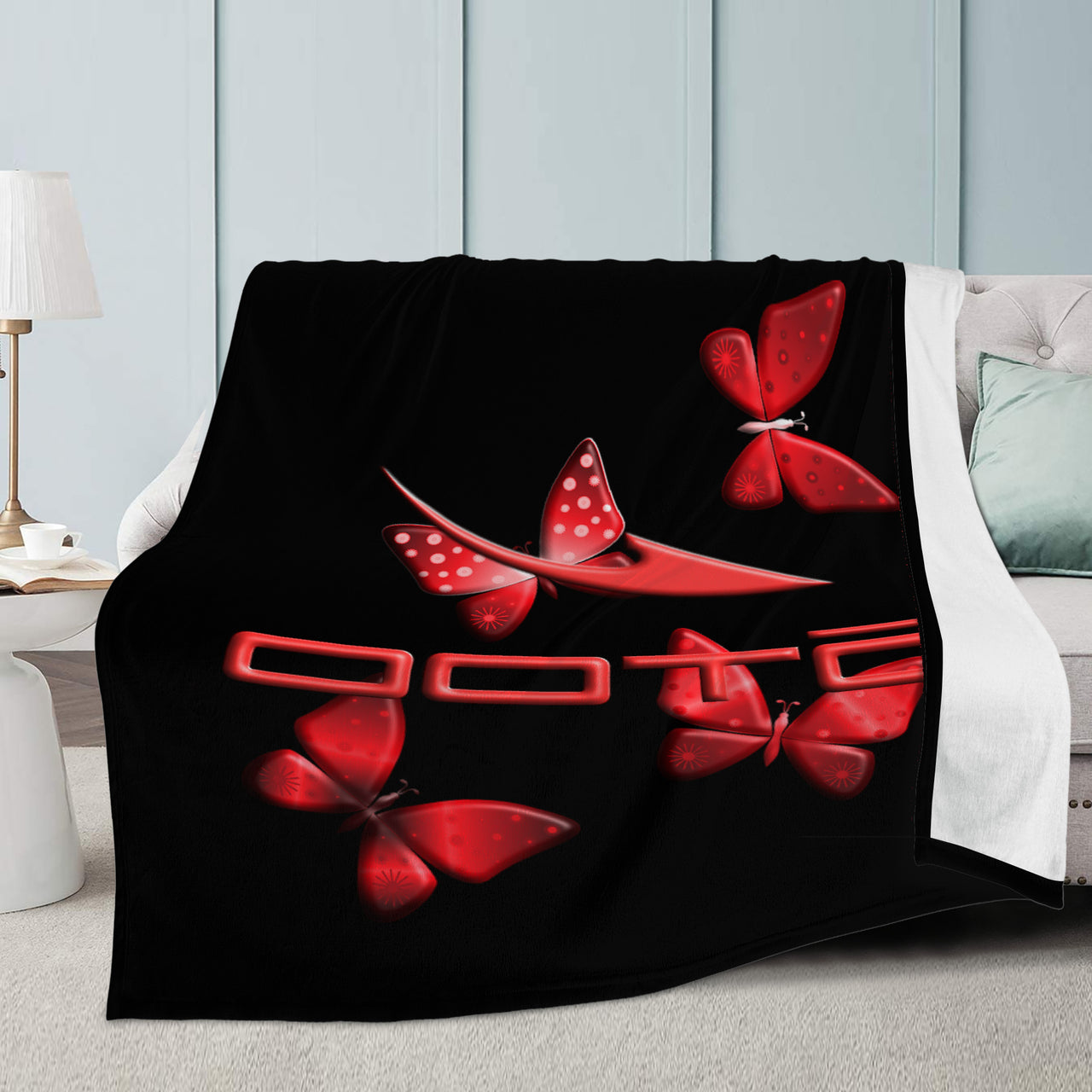 OOTO - DASH AND BUTTERFLIES - D43 Blanket - 3 SIZES -