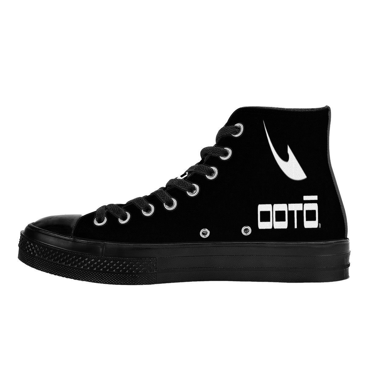 OOTO - DASH EN STRETCH ON BLACK - SF_D71 High Top Canvas Shoes - Black sole - Mens & Women - 1 COLOR -