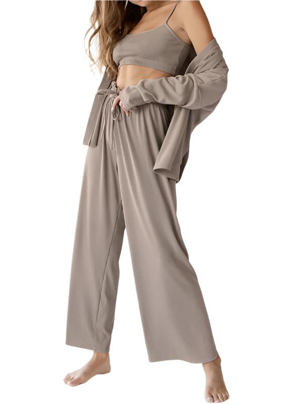 Women’s Fashion Casual Lounge Wear Set - 3 PCS. - K - 4 COLORS -