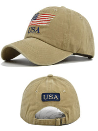 Thumbnail for American Flag embroidered letters simple unisex peaked hat - K - 4 COLORS -