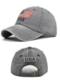 Thumbnail for American Flag embroidered letters simple unisex peaked hat - K - 4 COLORS -