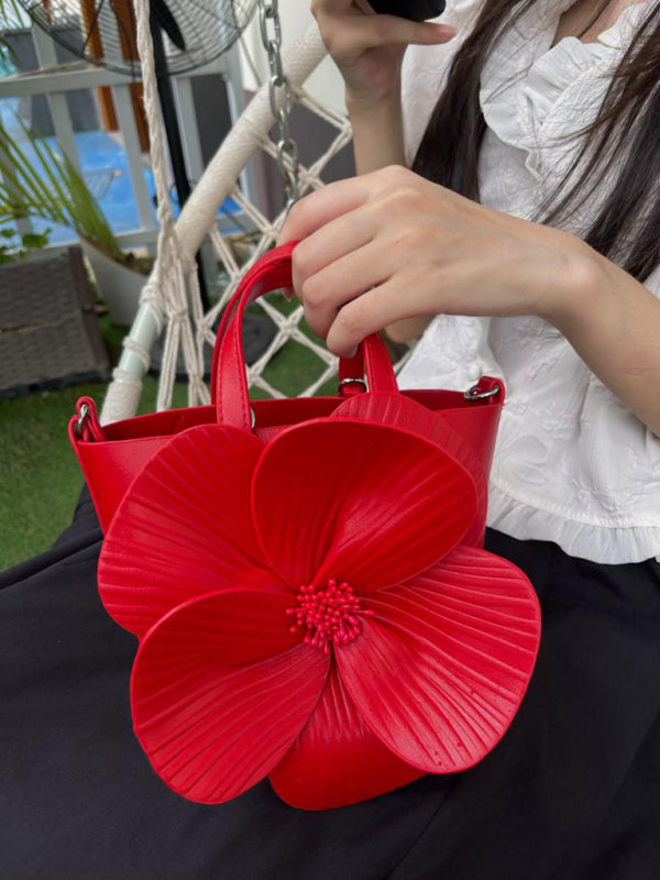 Creative flower handbag shoulder crossbody chain bag - K - 4 COLORS -