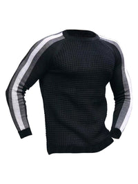 Thumbnail for Round neck color contrast Men's casual loose bottoming sweater - K - 6 COLORS -