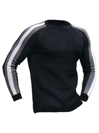 Thumbnail for Round neck color contrast Men's casual loose bottoming sweater - K - 6 COLORS -