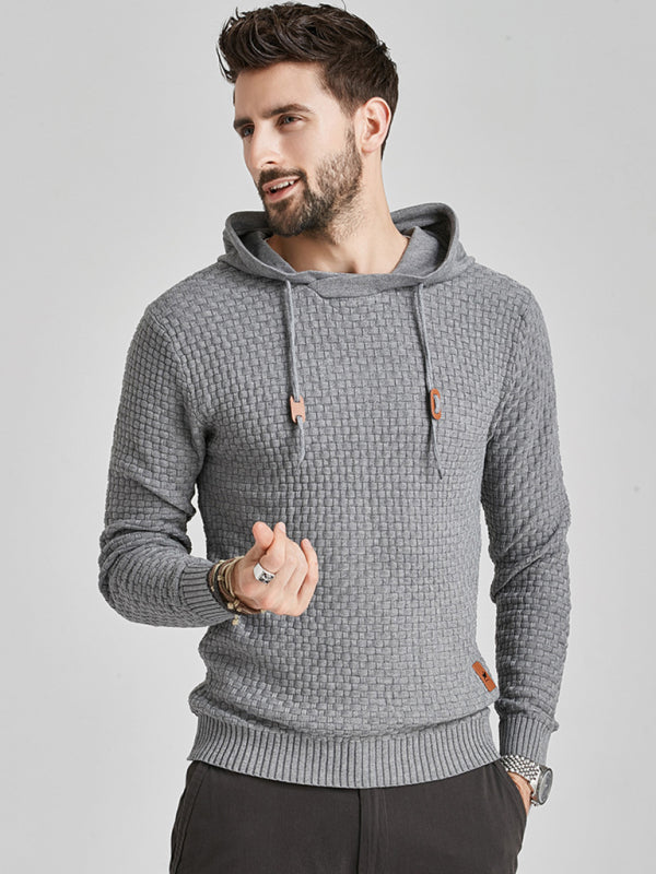 Hooded Pullover Knitwear Sports Casual Men's Sweater - K - 5 COLORS -