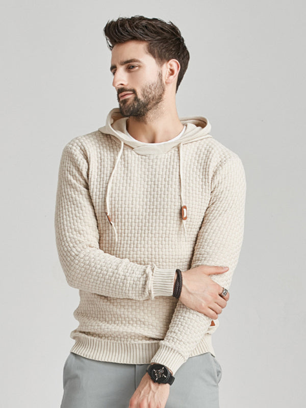 Hooded Pullover Knitwear Sports Casual Men's Sweater - K - 5 COLORS -