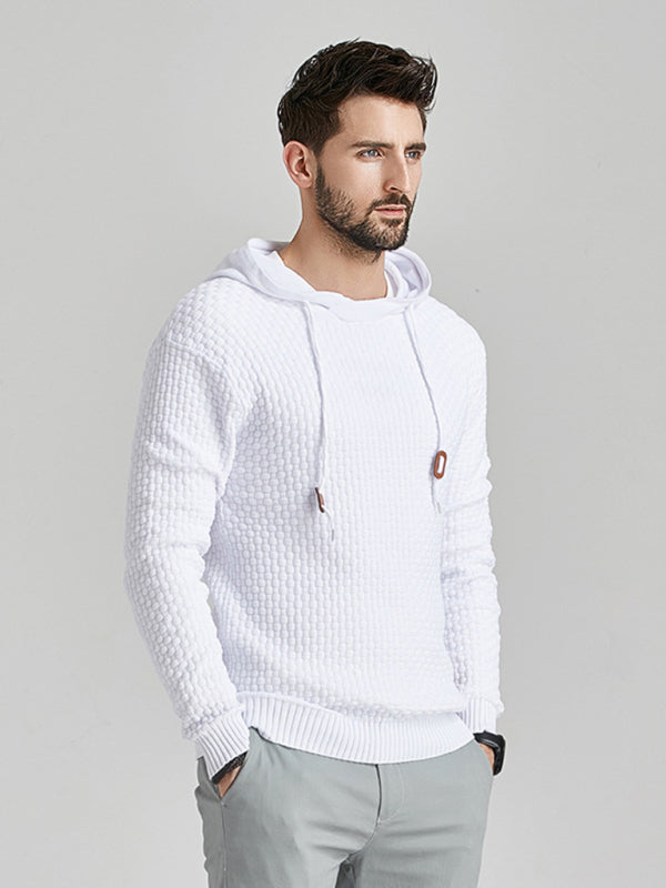 Hooded Pullover Knitwear Sports Casual Men's Sweater - K - 5 COLORS -