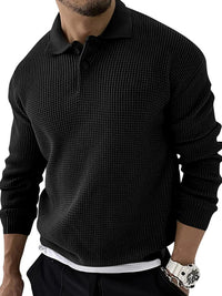 Thumbnail for Lapel Sweater Men's Slim Long Sleeve Knitted Sweater - K - 5 COLORS -