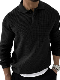 Thumbnail for Lapel Sweater Men's Slim Long Sleeve Knitted Sweater - K - 5 COLORS -