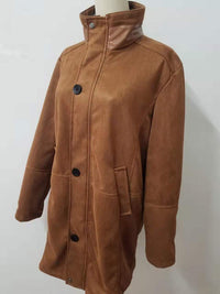 Thumbnail for Men's mid-length loose zipper woolen coat - K - 4 COLORS -