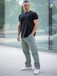 Thumbnail for Men's spliced solid color casual sports loose Pants - K - 4 COLORS -