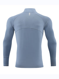 Thumbnail for Men's long-sleeved quick-drying stand-up collar sports fitness top - K - 5 COLORS -