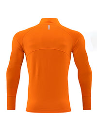 Thumbnail for Men's long-sleeved quick-drying stand-up collar sports fitness top - K - 5 COLORS -